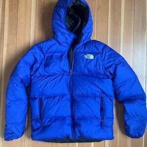 The North Face Men's Vibrant Blue Hooded Puffer Jacket